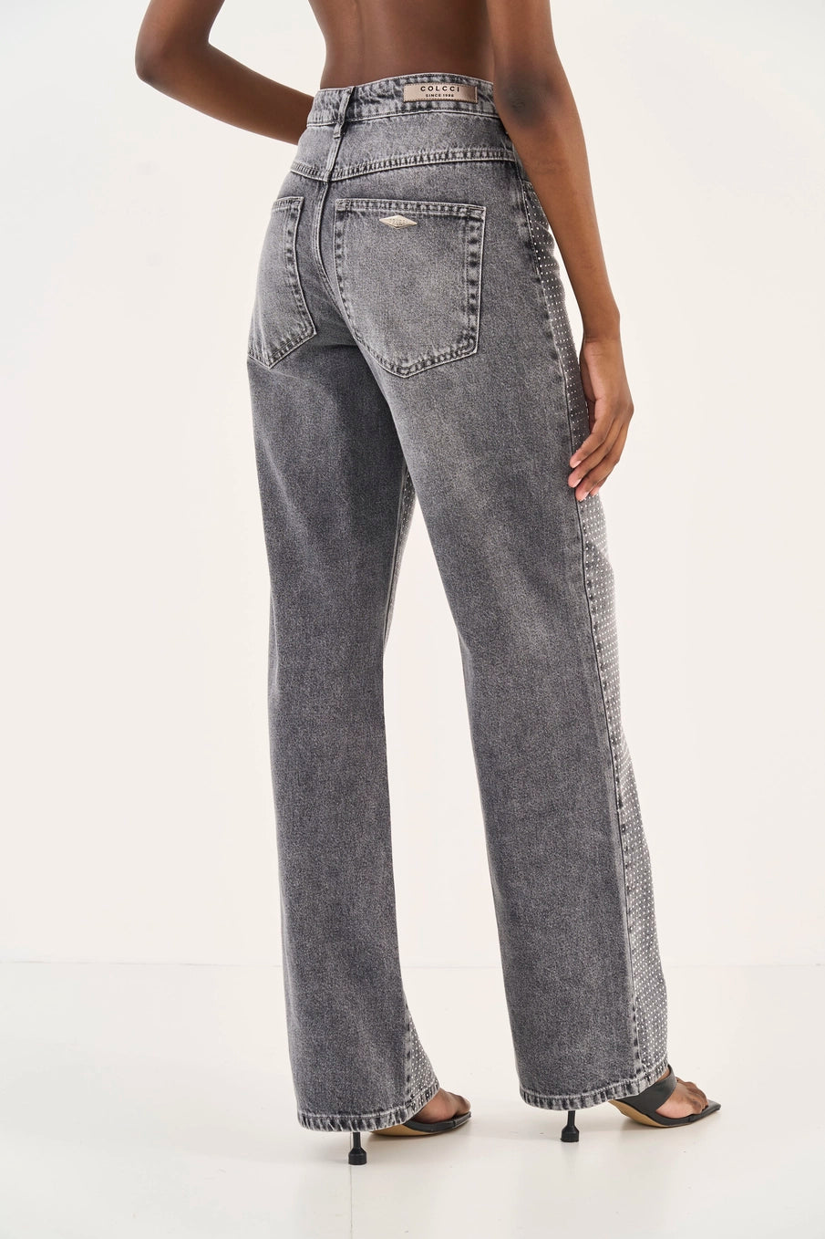 Calça Jeans Wide Leg Juliette Com Aplicação Colcci