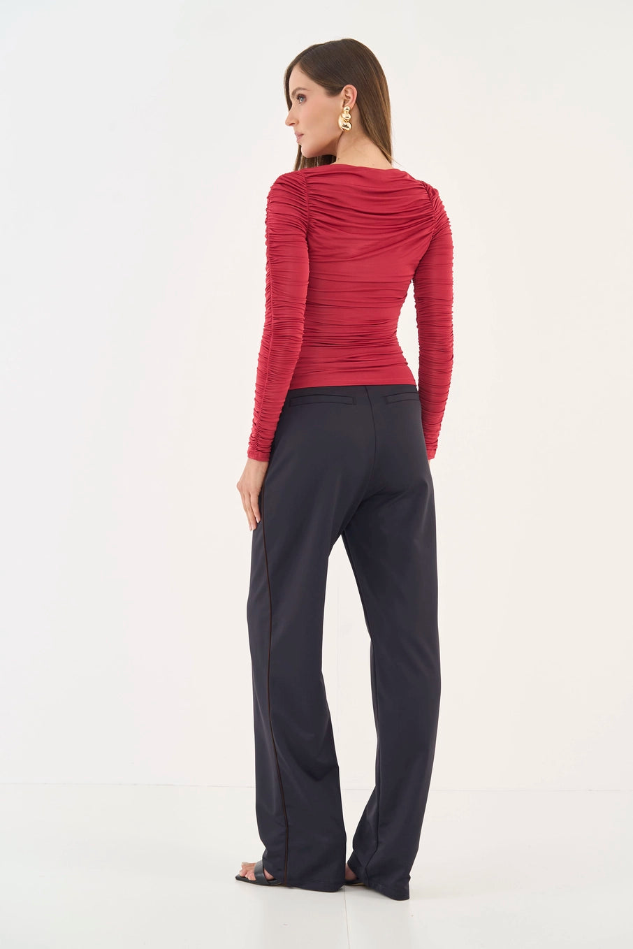 Blusa Slim Manga Longa Franzida Colcci
