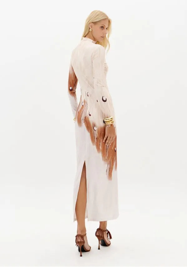 VESTIDO MIDI COM ESTAMPADO LANÇA PERFUME