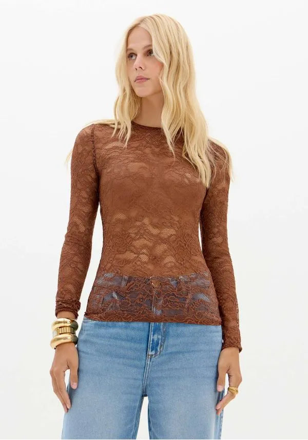 BLUSA MANGA DE RENDAS LANÇA PERFUME