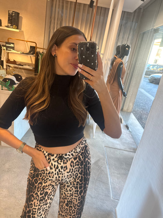 Camisola Cropped Gola Alta Lança Perfume