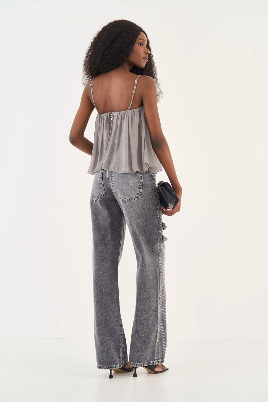 Calça Jeans Wide Leg Juliette Com Aplicação Colcci