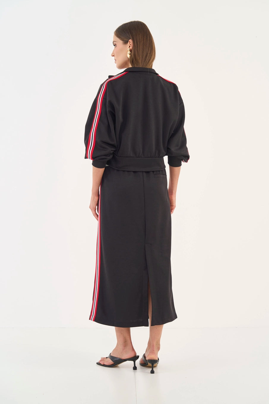 Saia Midi Comfort Com Listas Laterais Colcci