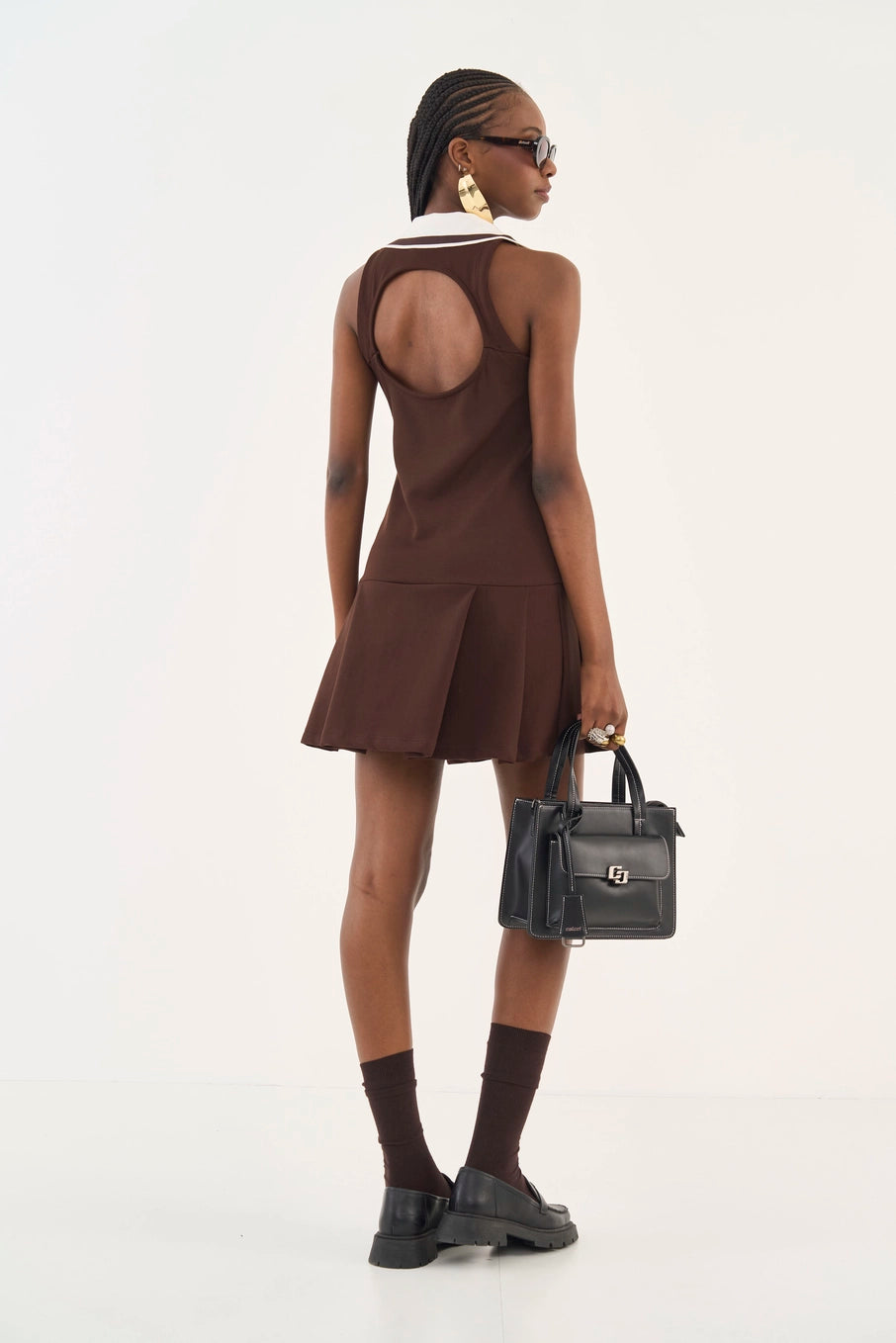 Vestido Comfort Drapeado Gola Polo Colcci