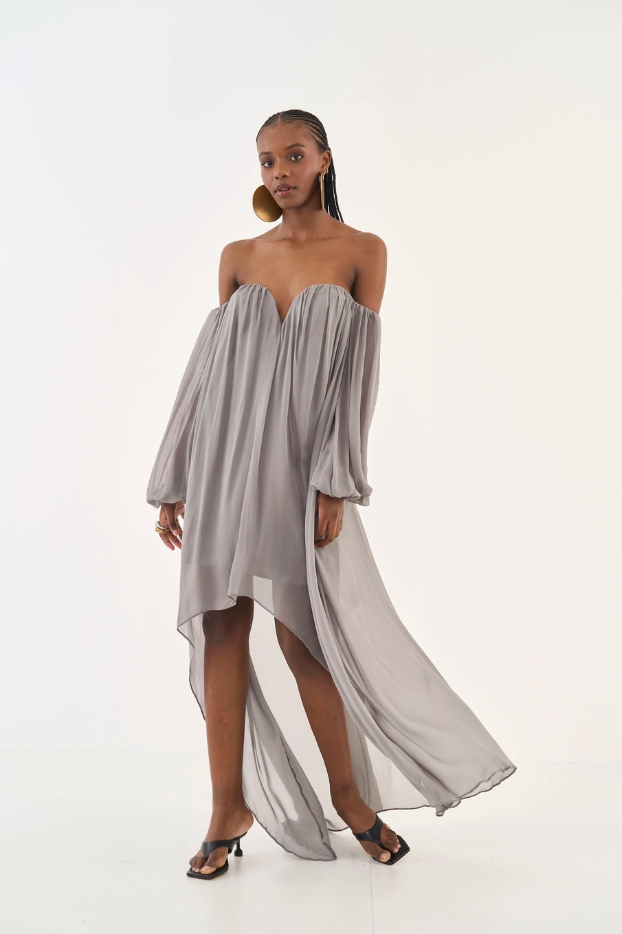 Vestido Mullet Ombro A Ombro Fluido Colcci