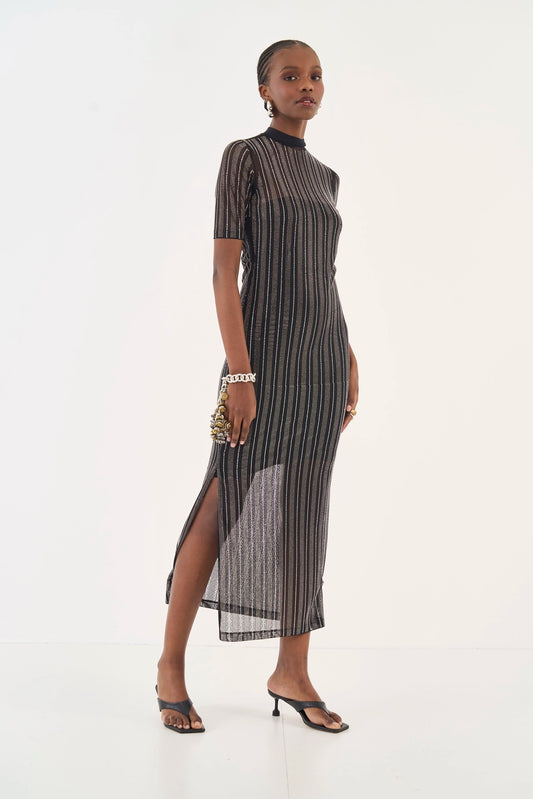 Vestido Midi Em Tule Com Aplicação Colcci