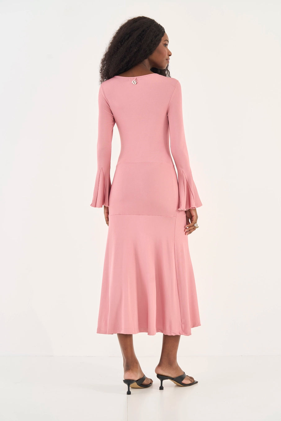 Vestido Midi Evasê Com Amarração Colcci