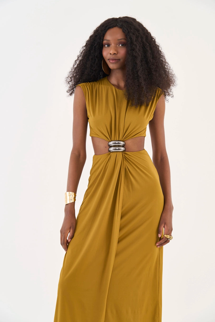 Vestido Midi Cut Out Com Detalhe Em Metal Colcci