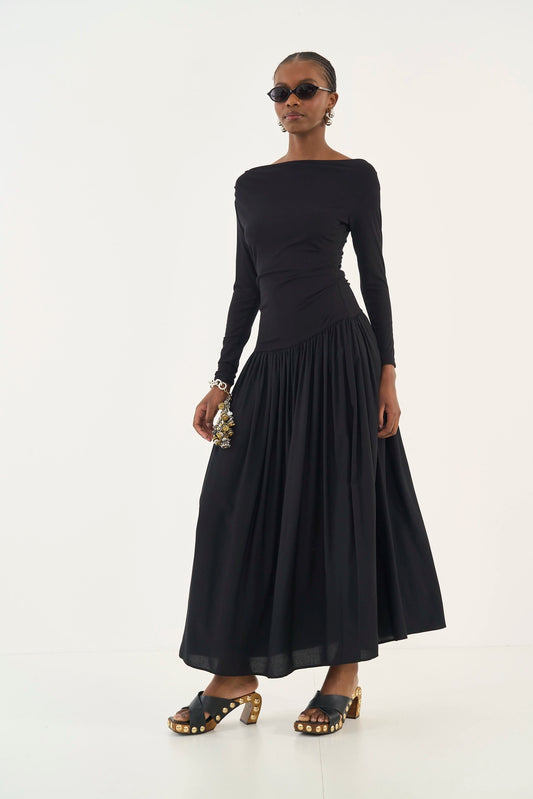 Vestido Slim Com Franzido Manga Longa Colcci