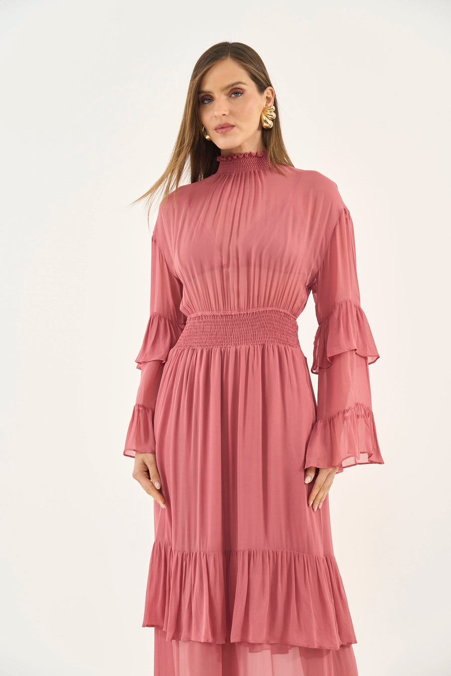 Vestido Chiffon Midi Loose Colcci