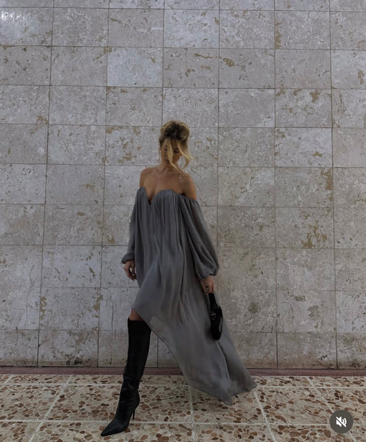 Vestido Mullet Ombro A Ombro Fluido Colcci