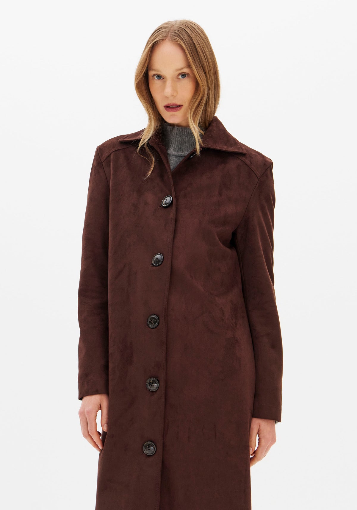 Trench Coat em Suede Lança Perfume
