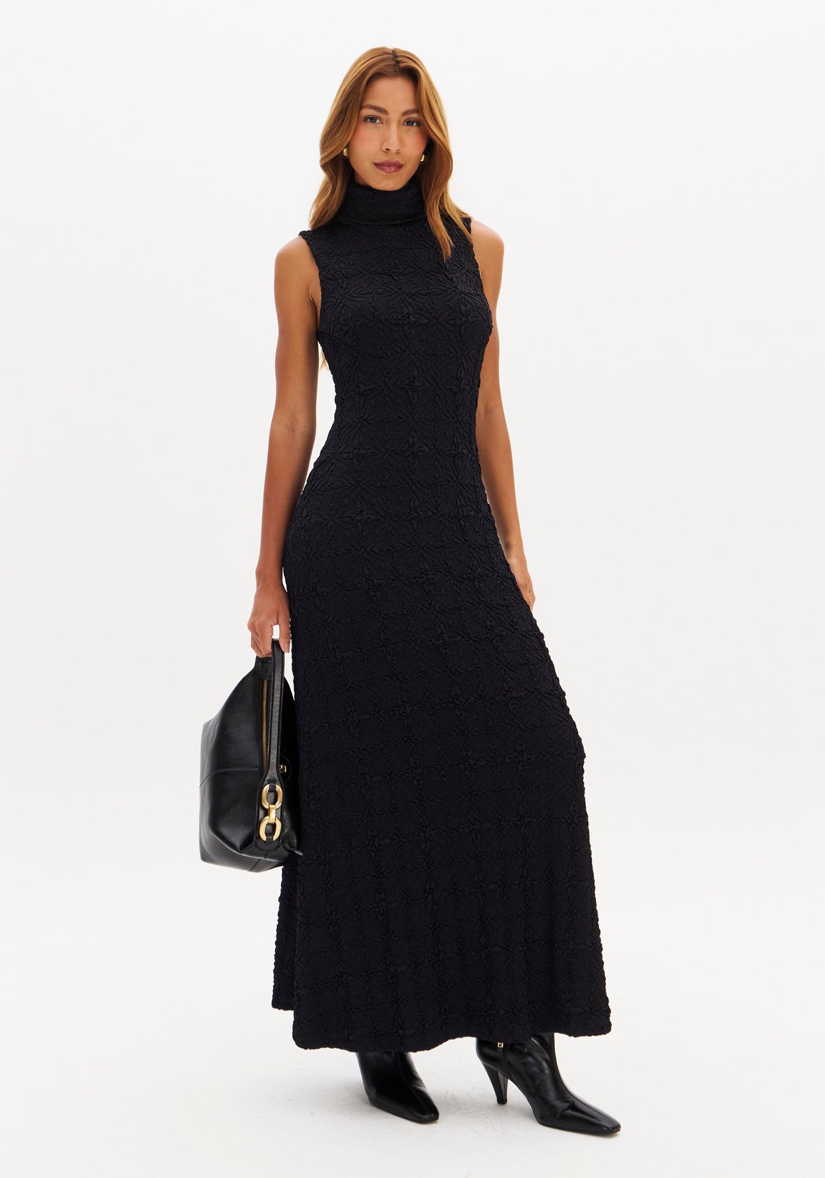 Vestido com textura Lança Perfume