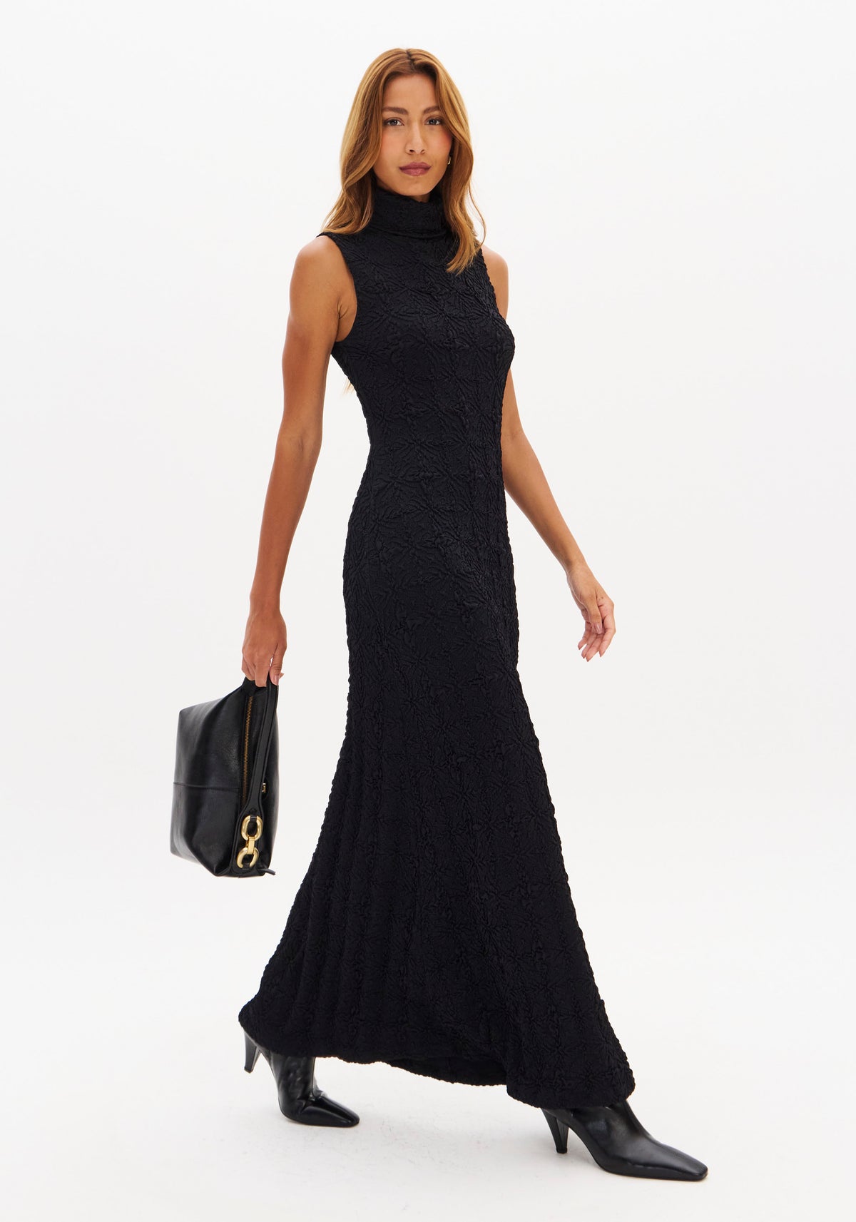 Vestido com textura Lança Perfume