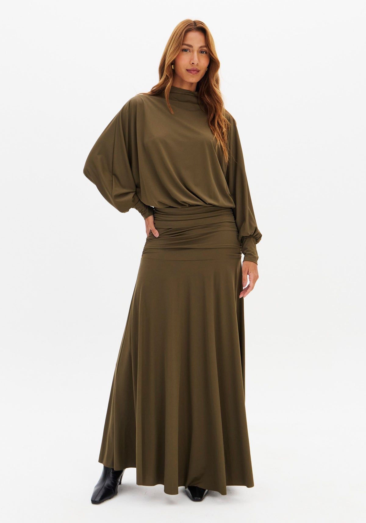 Vestido Longo com gola Lança Perfume