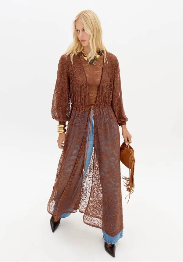 KAFTAN LONGO DE RENDA LANÇA PERFUME
