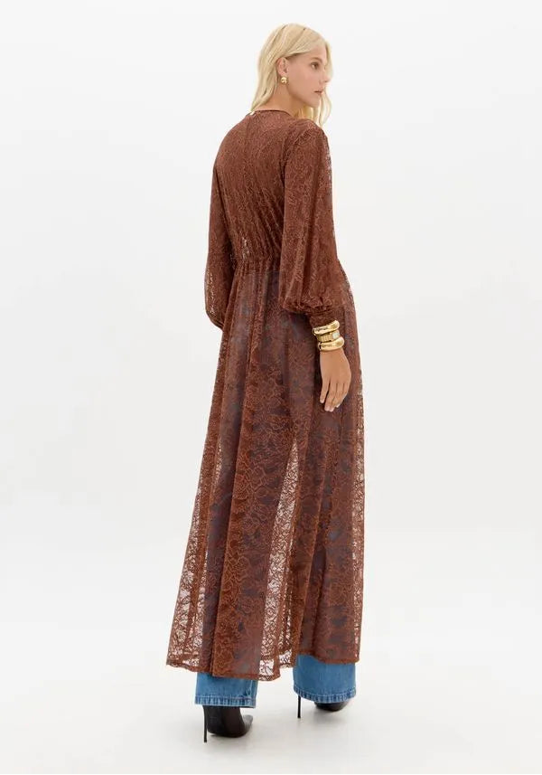 KAFTAN LONGO DE RENDA LANÇA PERFUME