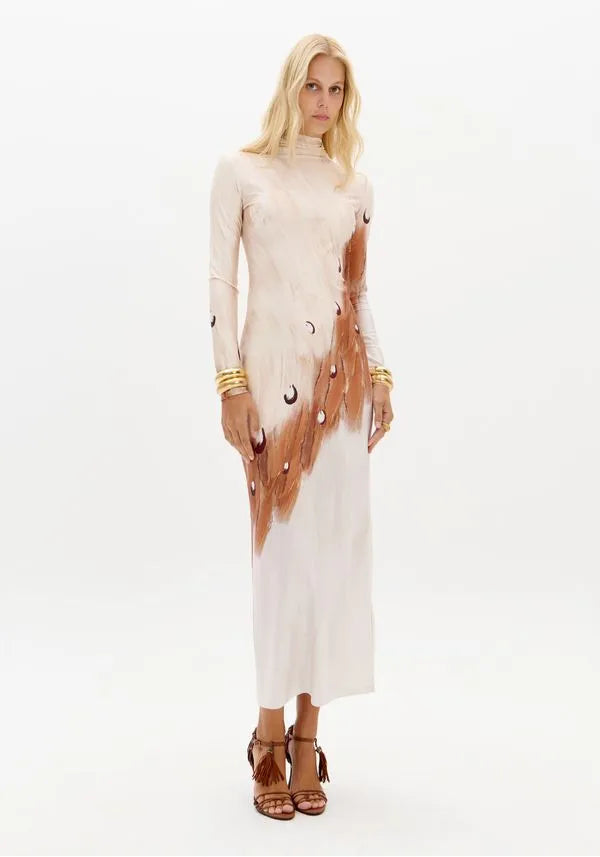 VESTIDO MIDI COM ESTAMPADO LANÇA PERFUME