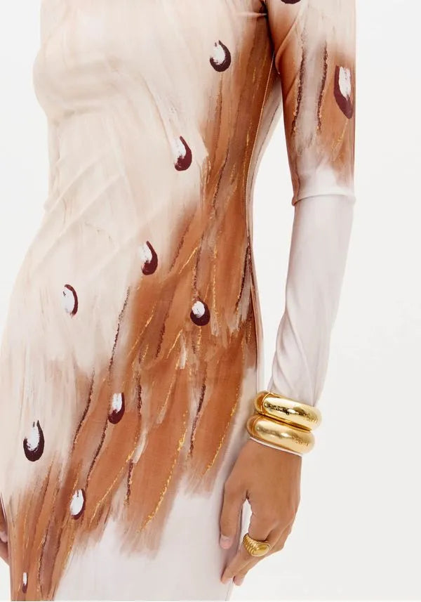 VESTIDO MIDI COM ESTAMPADO LANÇA PERFUME