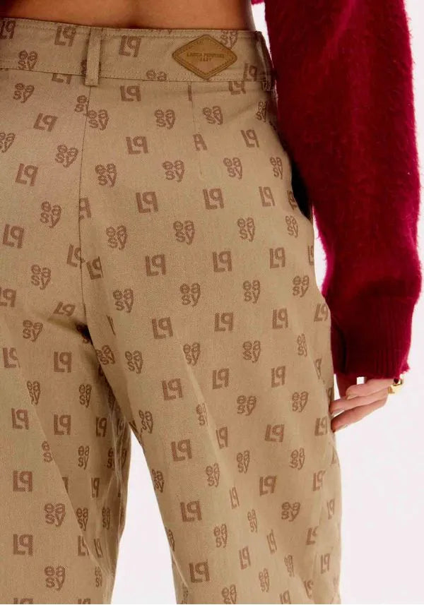 Calças Wide Leg Monograma Lança Perfume