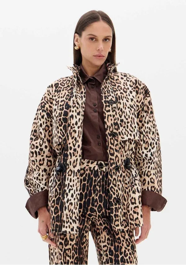 Parka Oversize Animal Print Lança Perfume