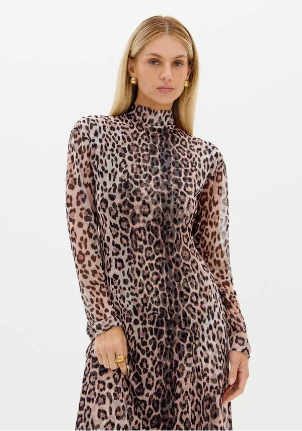 Vestido Assimétrico Animal Print Lança Perfume