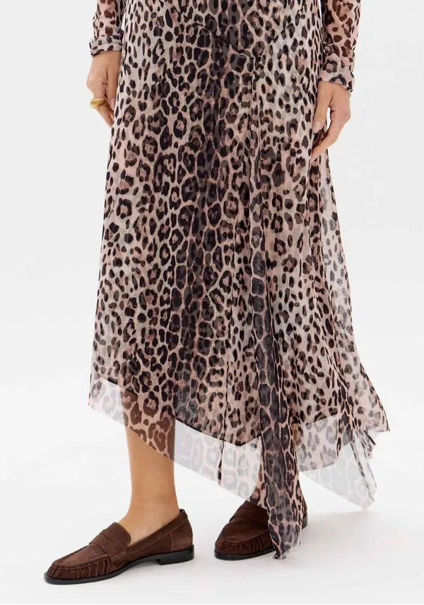 Vestido Assimétrico Animal Print Lança Perfume