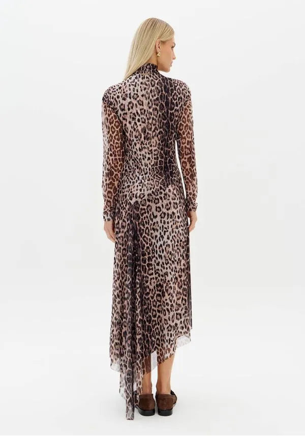 Vestido Assimétrico Animal Print Lança Perfume