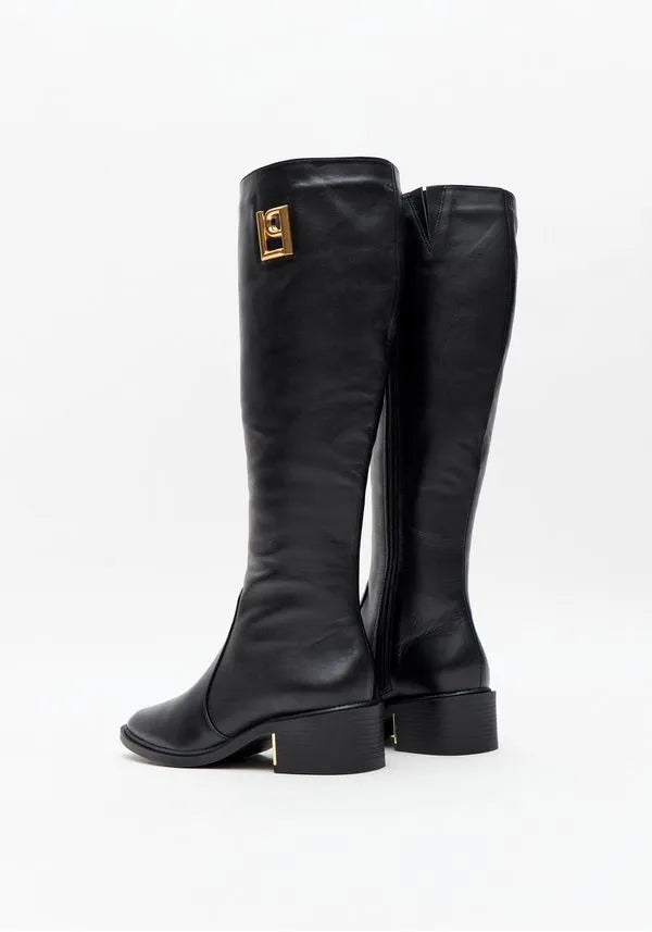 Bota de Couro com Logo lateral Lança Perfume