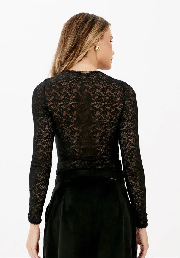 Blusa Manga Longa de Renda Lança Perfume