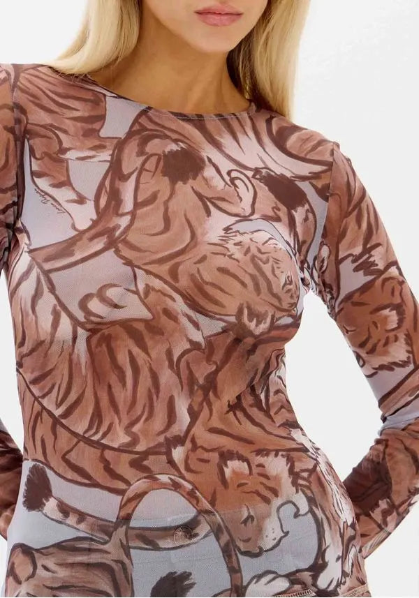 Blusa Manga Comprida Estampada Lança Perfume