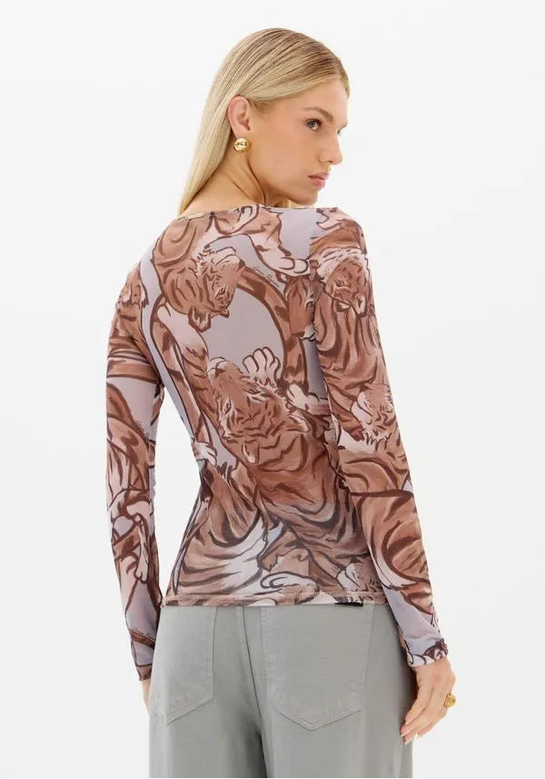 Blusa Manga Comprida Estampada Lança Perfume