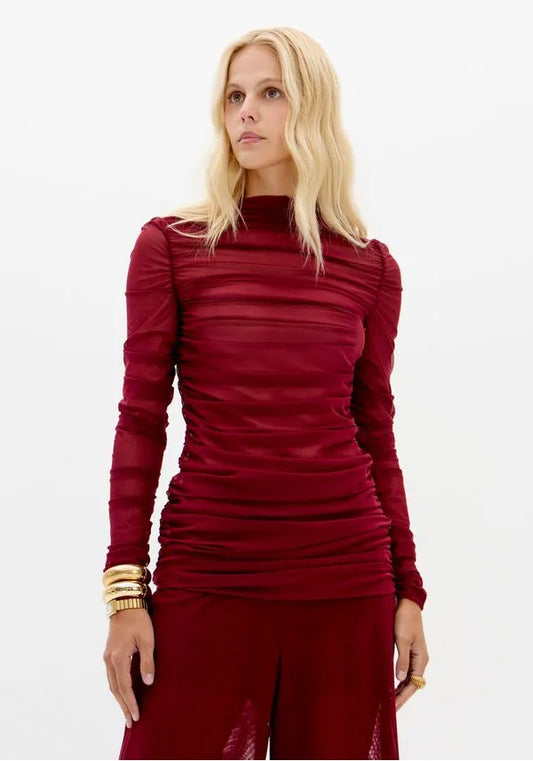 Blusa em Tule Franzida Lança Perfume