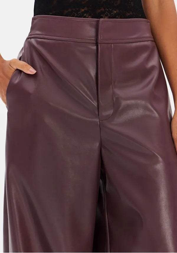 Calça Balloon Cintura Média De Pu Lança Perfume