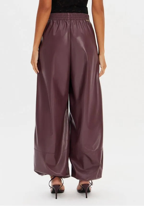 Calça Balloon Cintura Média De Pu Lança Perfume