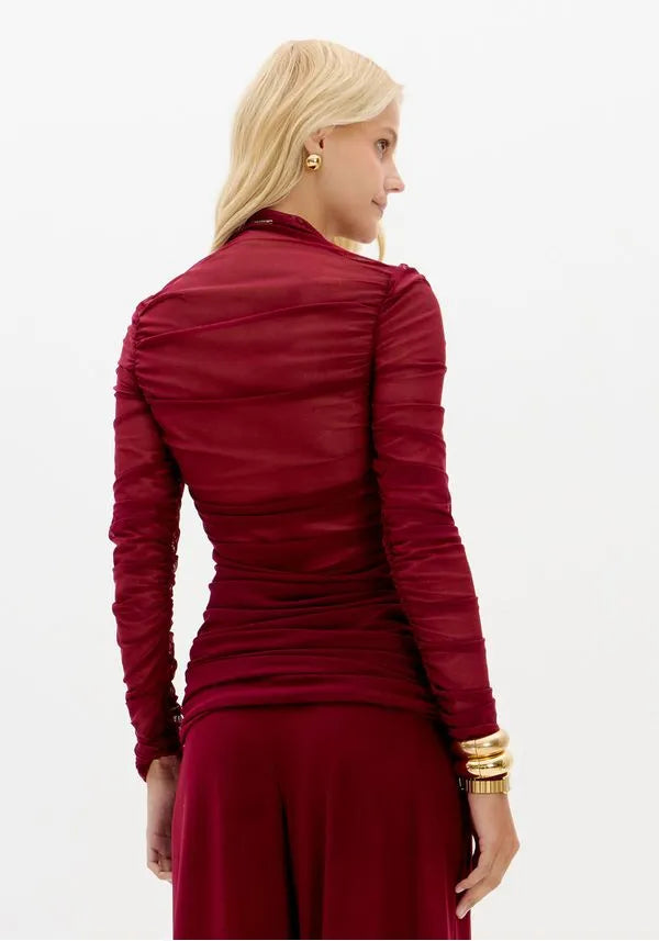 Blusa em Tule Franzida Lança Perfume