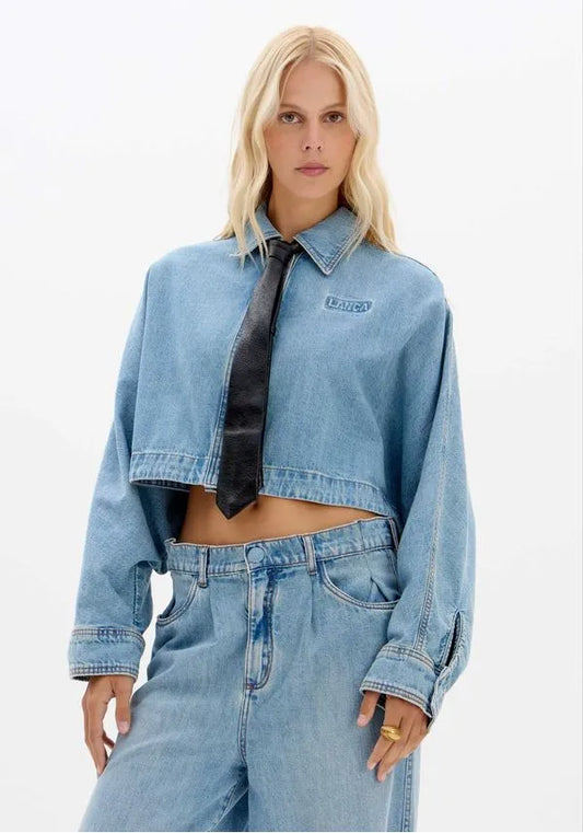 CAMISA JEANS CROPPED LANÇA PERFUME