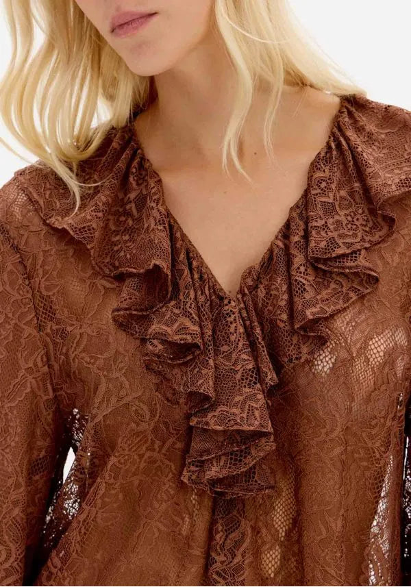 BLUSA DE RENDA COM MANGA LONGA LANÇA PERFUME