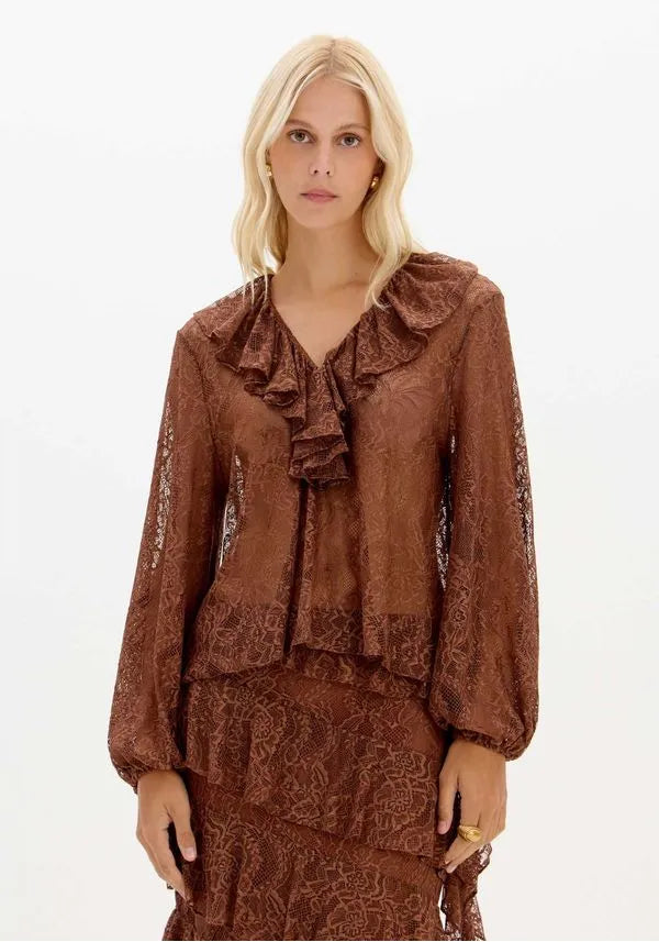 BLUSA DE RENDA COM MANGA LONGA LANÇA PERFUME