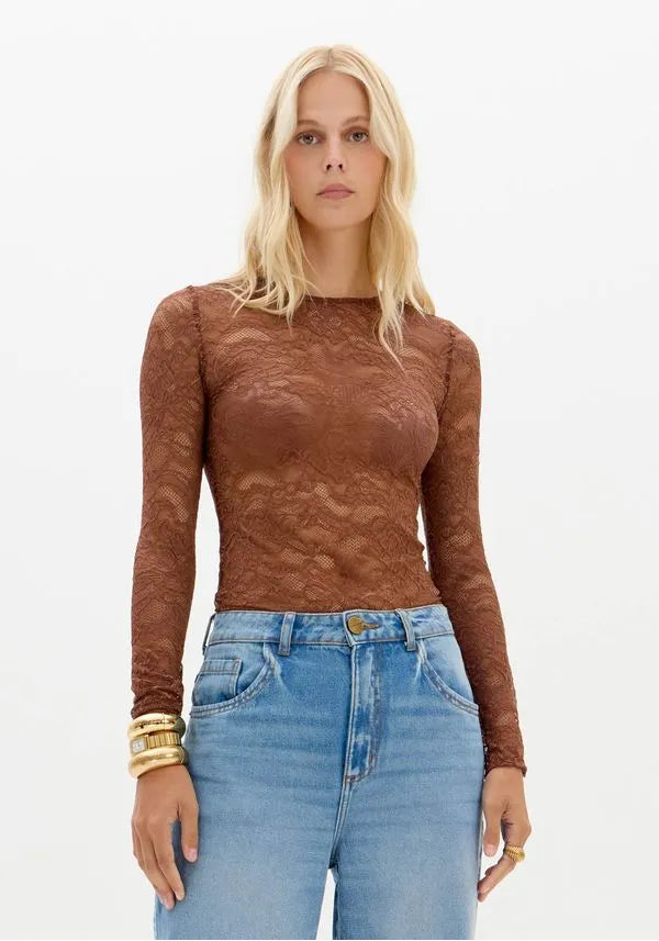BLUSA MANGA DE RENDAS LANÇA PERFUME
